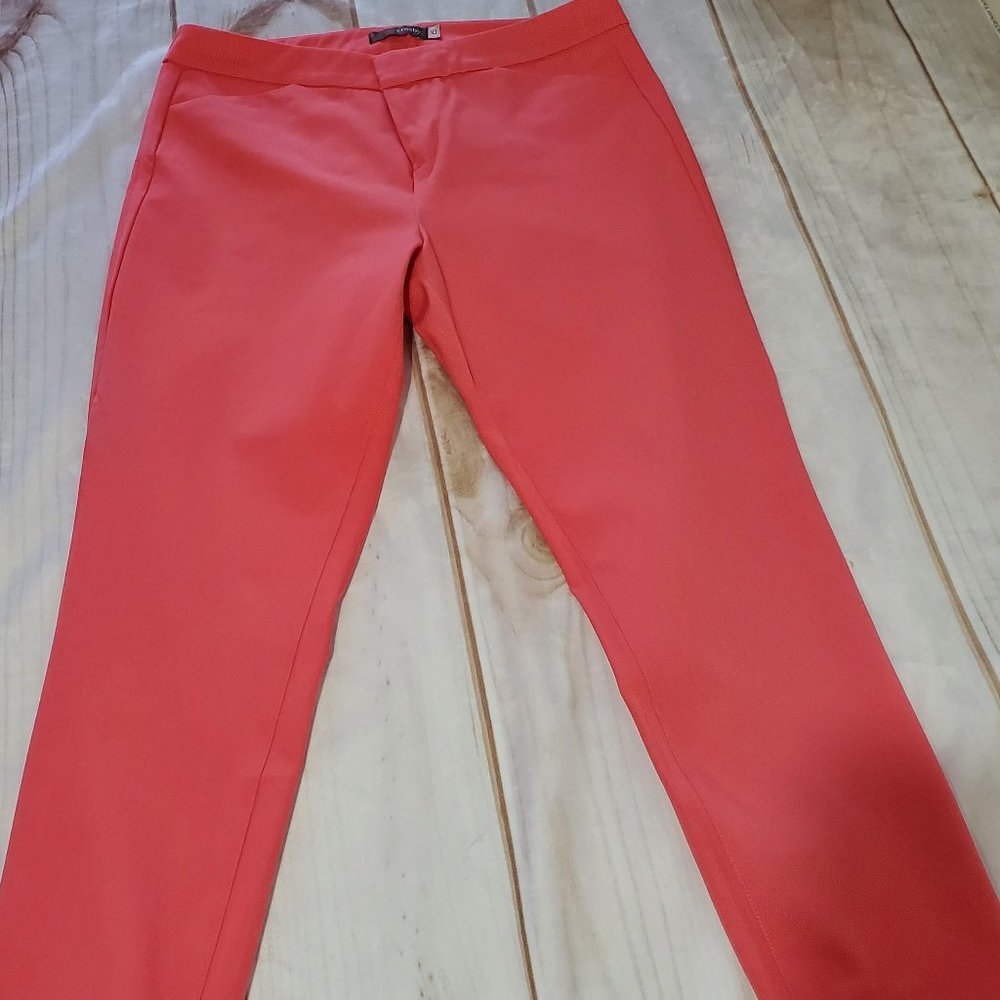 crosby. Women's Skinny Beck Crop Pants, Size 10, Coral